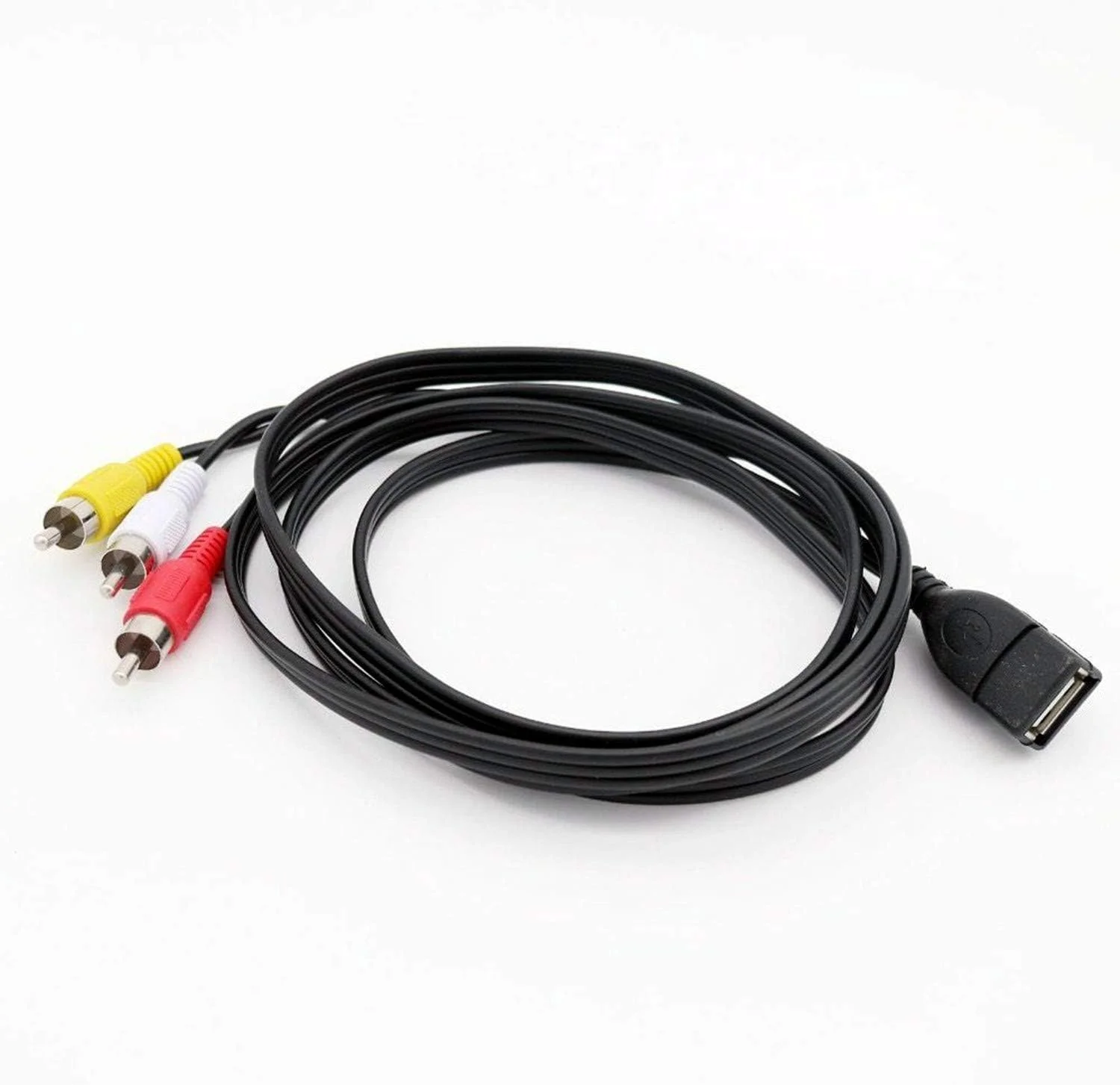 کابل تبدیل USB A مادگی به 3 RCA AV صدا و تصویر ANRANK UR20315AK طول 1.5 متر مناسب تلویزیون، DVD و HDTV کابل تبدیل USB A مادگی به 3 RCA AV صدا و تصویر ANRANK UR20315AK طول 1.5 متر مناسب تلویزیون، DVD و HDTV