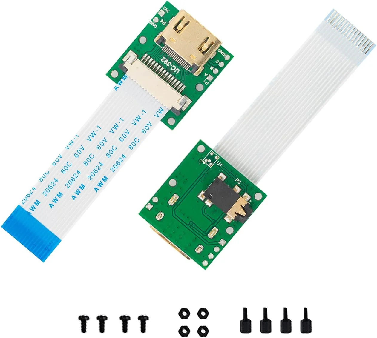 ماژول توسعه کابل CSI به HDMI آردوكم با کابل FPC 15 پین 60 میلی متری برای دوربین Raspberry Pi V3/V1/V2/HQ (بسته 2 عددی، 1 ست)