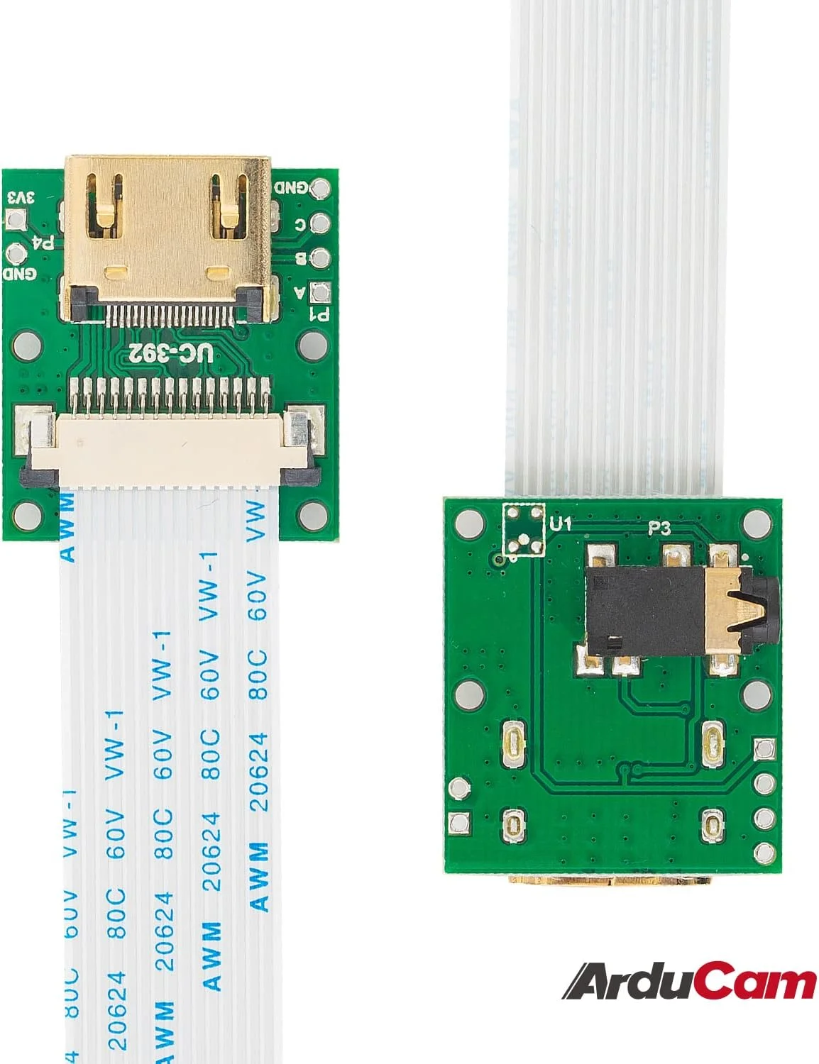 ماژول توسعه کابل CSI به HDMI آردوكم با کابل FPC 15 پین 60 میلی متری برای دوربین Raspberry Pi V3/V1/V2/HQ (بسته 2 عددی، 1 ست)