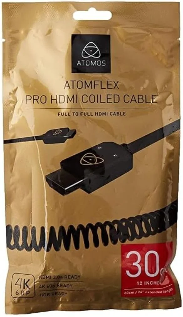 کابل HDMI Atomos ATOM4K60C5 با کانکتورهای ریخته گری کامل 30 سانتی متری (60 سانتی متر در حالت باز شده) - مشکی