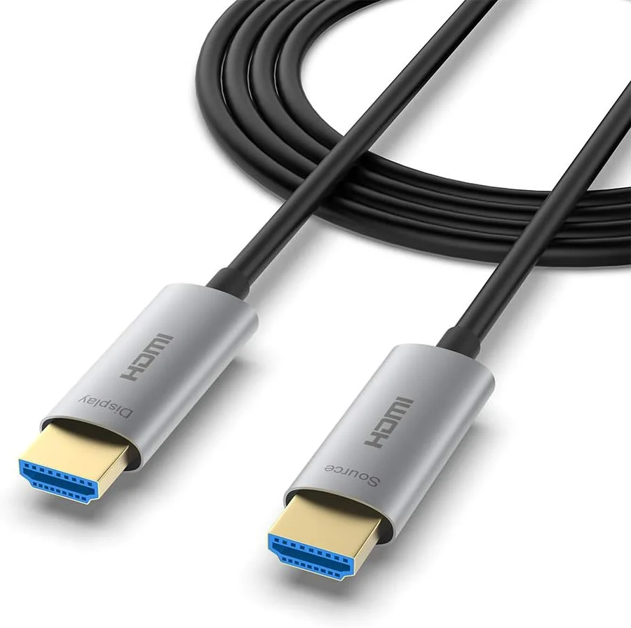 کابل HDMI فیبر نوری 4.5 متری، پشتیبانی از 4K@60Hz، 4:4:4/4:2:2/4:2:0، HDR، Dolby Vision، HDCP 2.2، ARC، 3D، سرعت بالا 18 گیگابیت بر ثانیه
