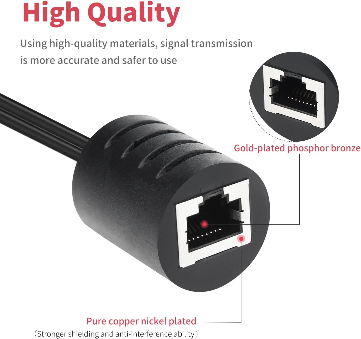 بالون صوتی، بسته 2 عددی استریو RCA به استریو RCA توسعه دهنده صدا از طریق کابل Cat5 / Cat6 تبدیل 2 RCA به کابل استریو RJ45