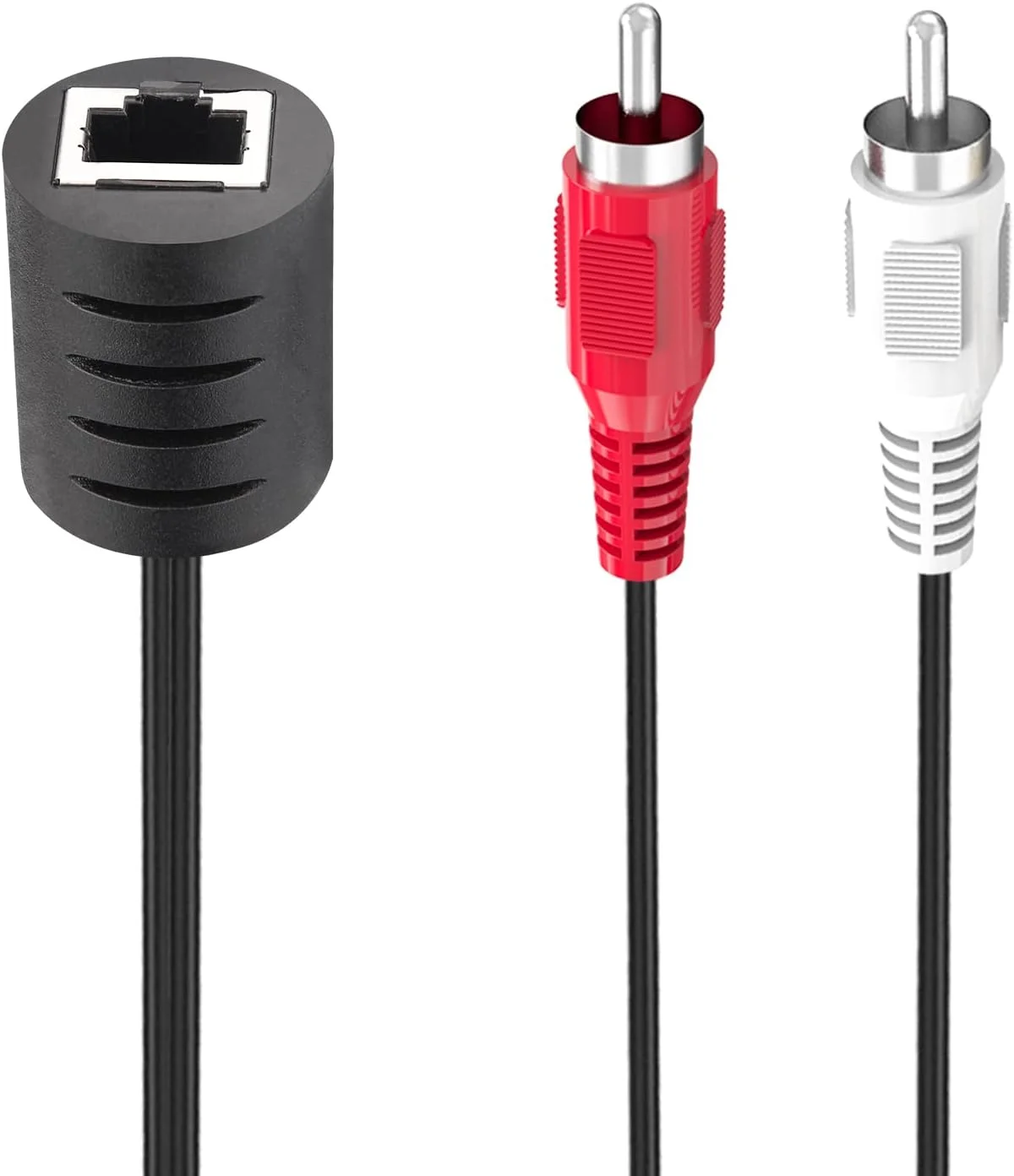 بالون صوتی، بسته 2 عددی استریو RCA به استریو RCA توسعه دهنده صدا از طریق کابل Cat5 / Cat6 تبدیل 2 RCA به کابل استریو RJ45