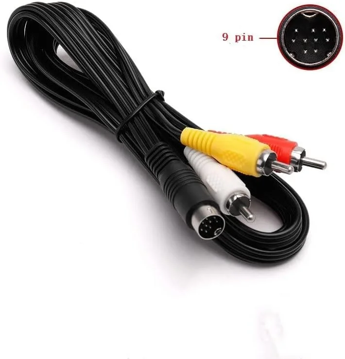 کابل صوتی و تصویری برای سگا مگا درایو جنسیس 2 و 3 مدل 1631 و 1461 نومد یا پورت 9 پین به تلویزیون پروژکتور پورت های صدای ویدیویی کامپوزیت توسط Ngeer