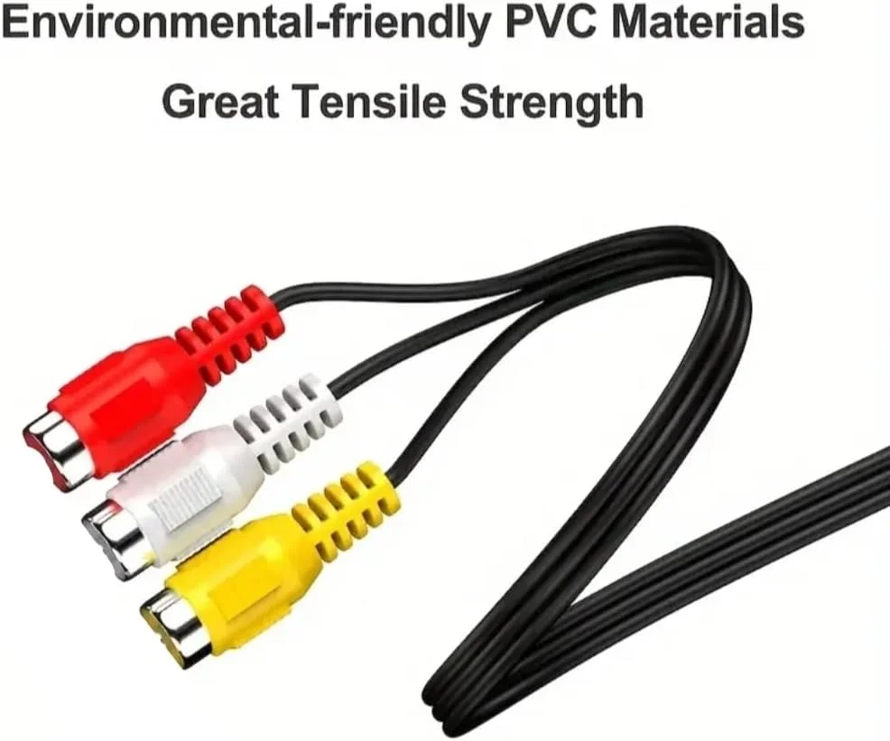 کابل صوتی/تصویری 3 در 1 با اتصالات RCA زرد، سفید و قرمز کابل صوتی/تصویری 3 در 1 با اتصالات RCA زرد، سفید و قرمز