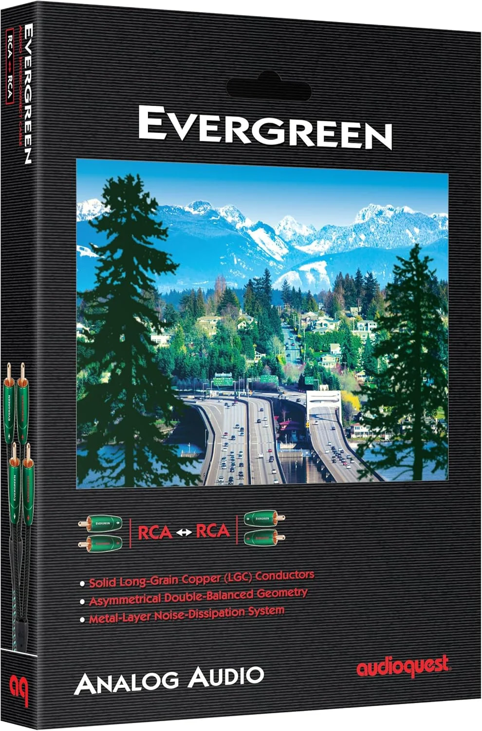 کابل صوتی 5 متری AudioQuest Evergreen RCA، 2x RCA مشکی - کابل صوتی (2x RCA، 2x RCA، مس، 5 متر، مشکی)