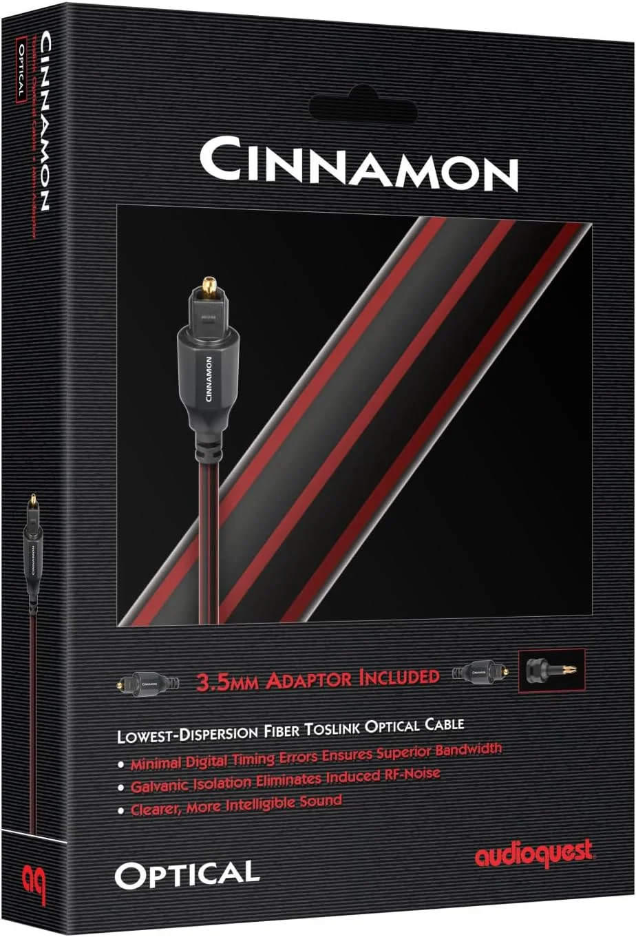 کابل صوتی AudioQuest Cinnamon Optilink 3 متری TOSLINK مشکی - کابل های صوتی (TOSLINK, TOSLINK, 3 متر, مشکی)