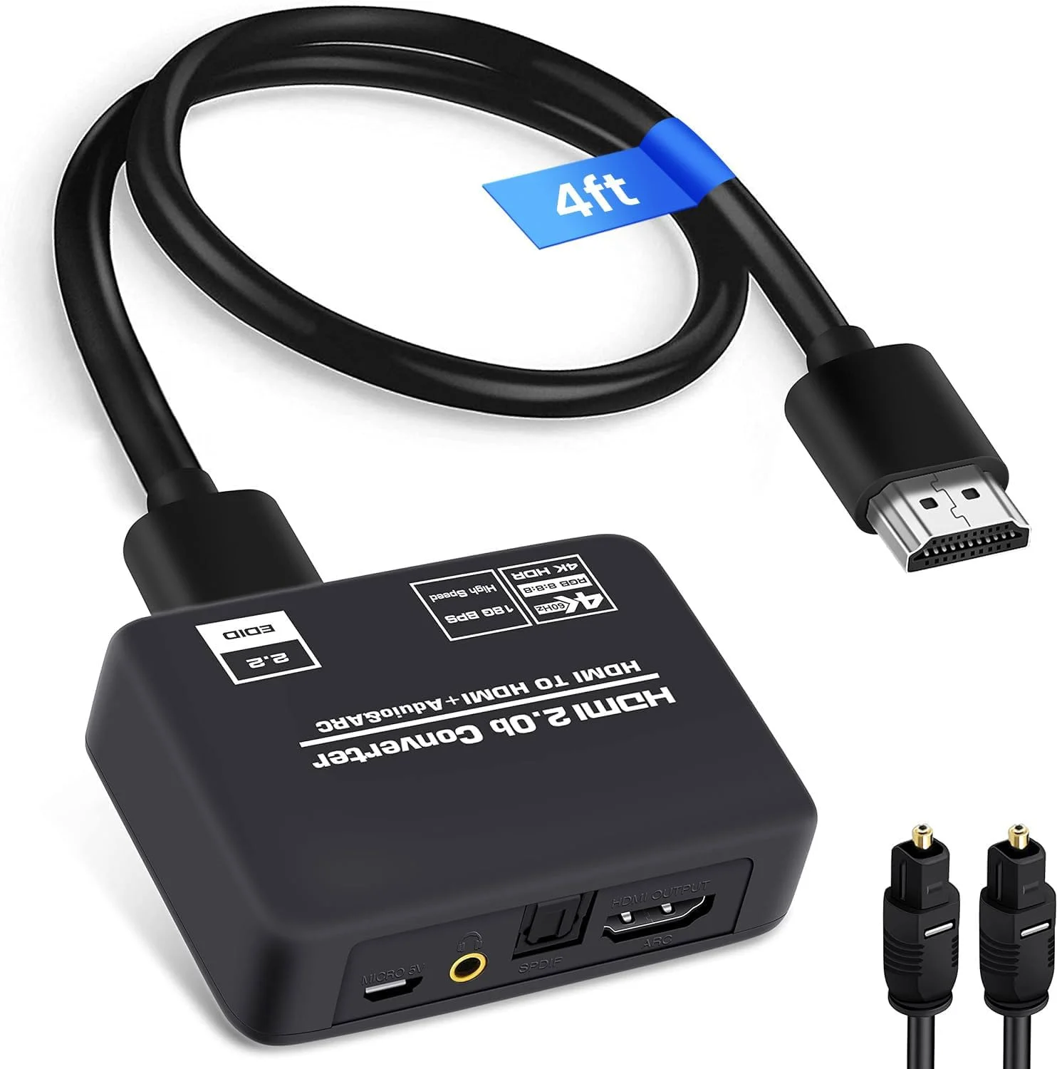 تبدیل کننده و اسپلیتر استخراج صدا HDMI 2.0b آودیو لینکز 4K@60Hz - HDMI به Optical Toslink SPDIF + خروجی آنالوگ استریو 3.5 میلی متری به همراه فیبر نوری تبدیل کننده و اسپلیتر استخراج صدا HDMI 2.0b آودیو لینکز 4K@60Hz - HDMI به Optical Toslink SPDIF + خروجی آنالوگ استریو 3.5 میلی متری به همراه فیبر نوری