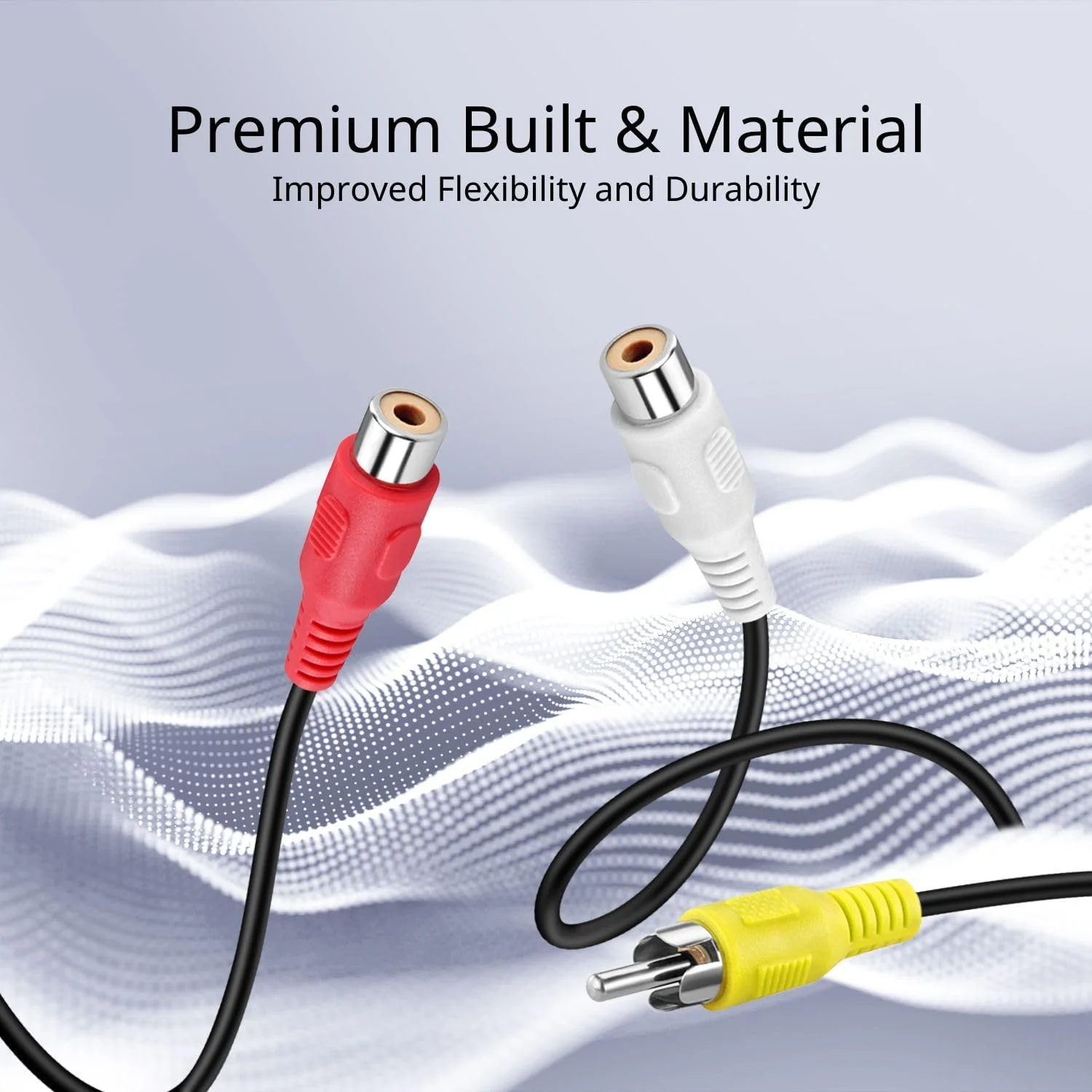 کابل افزایش طول 3 RCA (3 متر) - کابل قرمز، سفید، زرد نر به ماده 3RCA - کابل آداپتور کامپوزیت صدا و تصویر برای DVD، CD، AV TV، استریو، آمپلی فایر