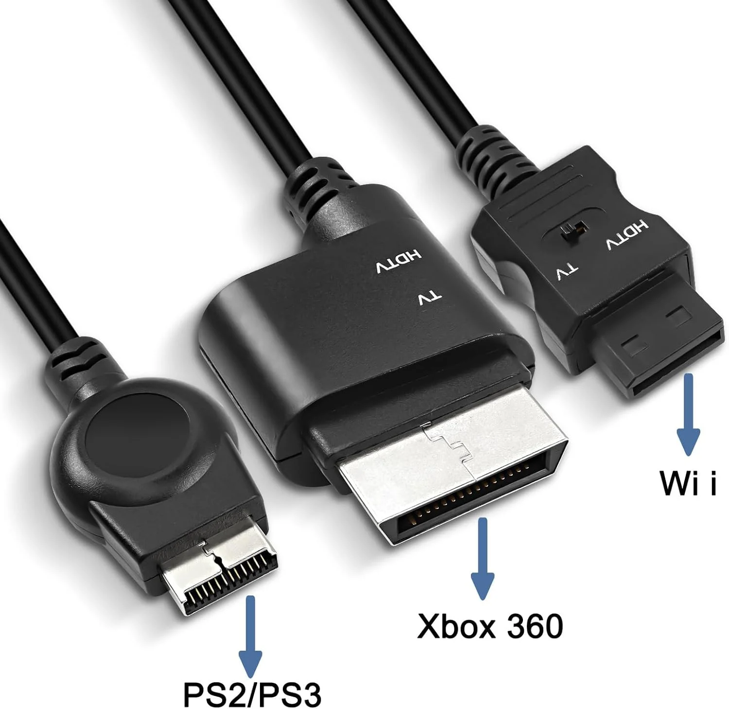 کابل کامپوننت RCA AV HDTV سازگار با ایکس باکس 360 / WII آداپتور کابل تبدیل صدا و تصویر RCA YPbPr به HDTV EDTV 3 در 1 - 2.75 متر