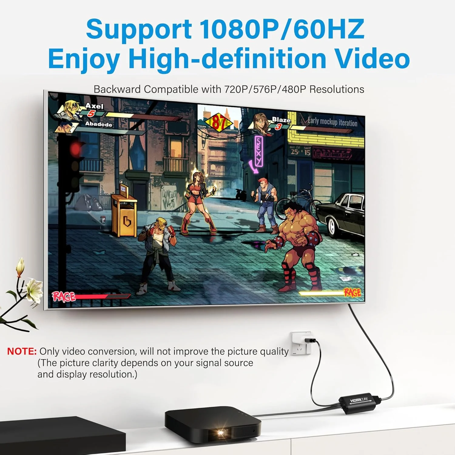 کابل تبدیل HDMI به RCA به طول 2 متر، آداپتور صوتی و تصویری کامپوزیت CVBS AV از HDMI به 3RCA با USB، پشتیبانی از PAL/NTSC برای تلویزیون های قدیمی، اندروید باکس، رایانه شخصی، DVD - یک طرفه