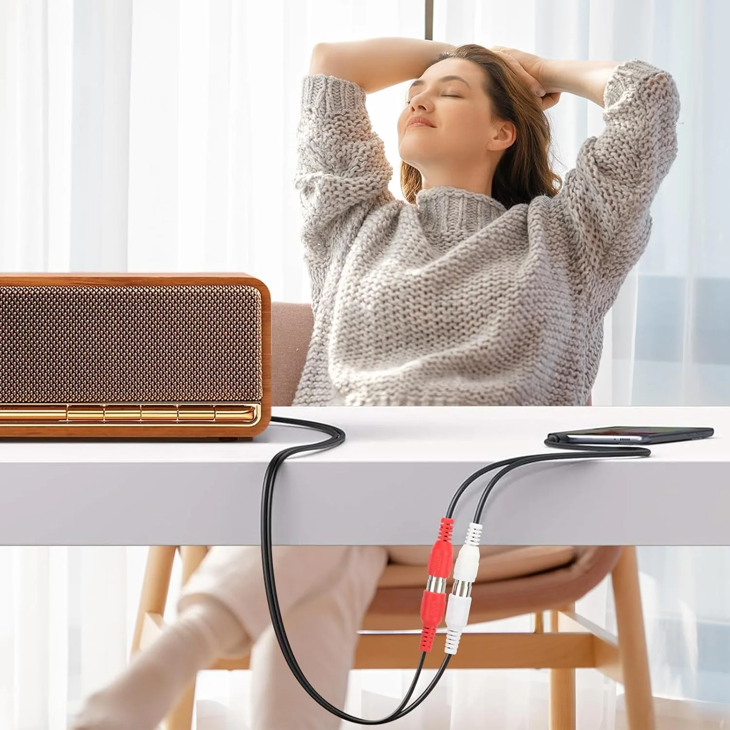 AXIYIBZI کابل Y استریو صوتی 3.5 میلی متری نر به 2 RCA مادگی، بسته 2 عددی - آداپتور RCA به AUX برای بلندگو، تبلت، سیستم استریو HiFi (30 سانتی متر) AXIYIBZI کابل Y استریو صوتی 3.5 میلی متری نر به 2 RCA مادگی، بسته 2 عددی - آداپتور RCA به AUX برای بلندگو، تبلت، سیستم استریو HiFi (30 سانتی متر)