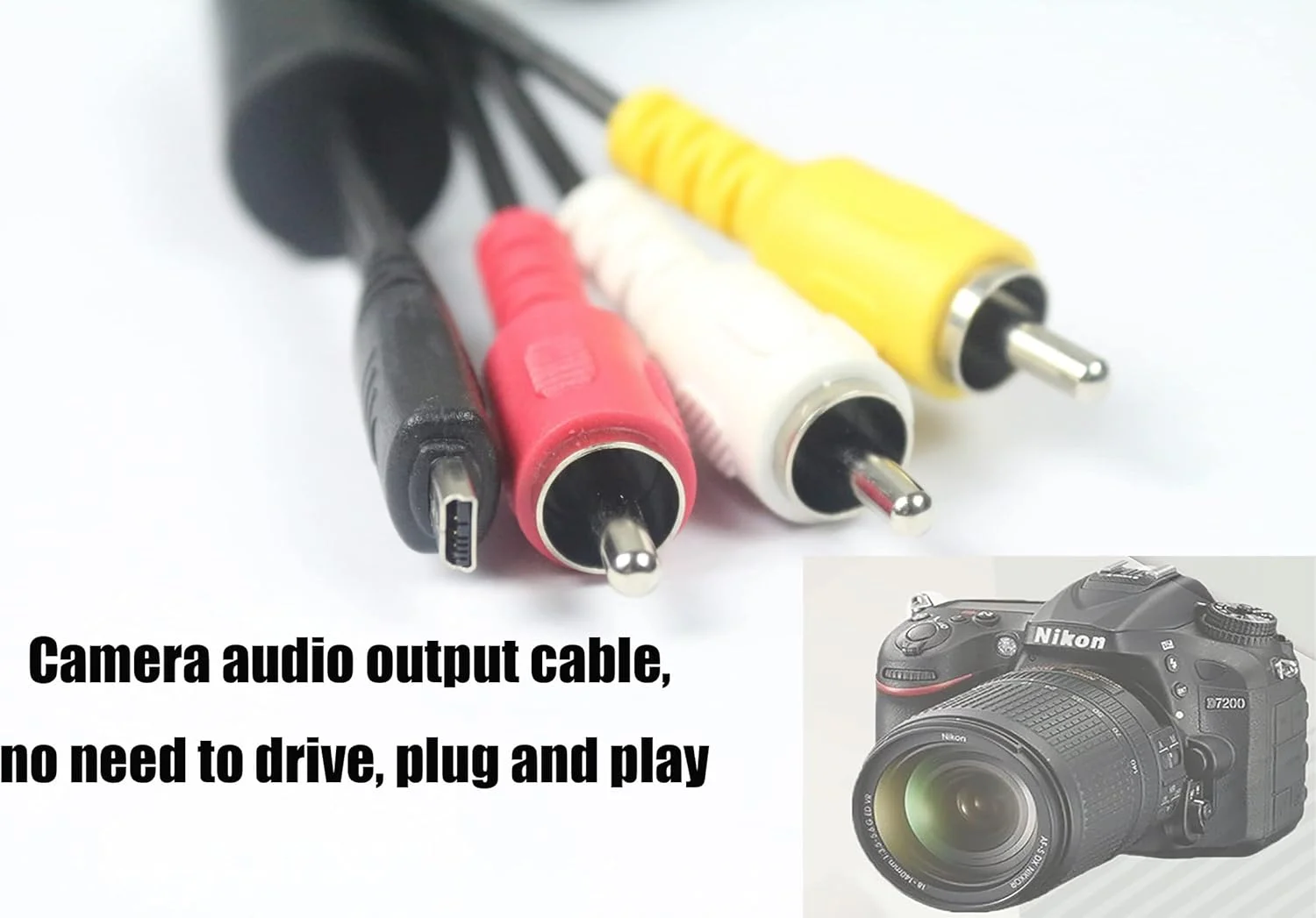 کابل AV جایگزین AXIYIBZI، کابل خروجی تلویزیون صوتی و تصویری مینی 8 پین به 3RCA برای مدل های EG-CP16 CoolPix AW100 AW110 L840 L830 L820 L810 S9100 S1200pj D3200 D3300 D5200 D5300 D3400 D3100 D5100 D5200