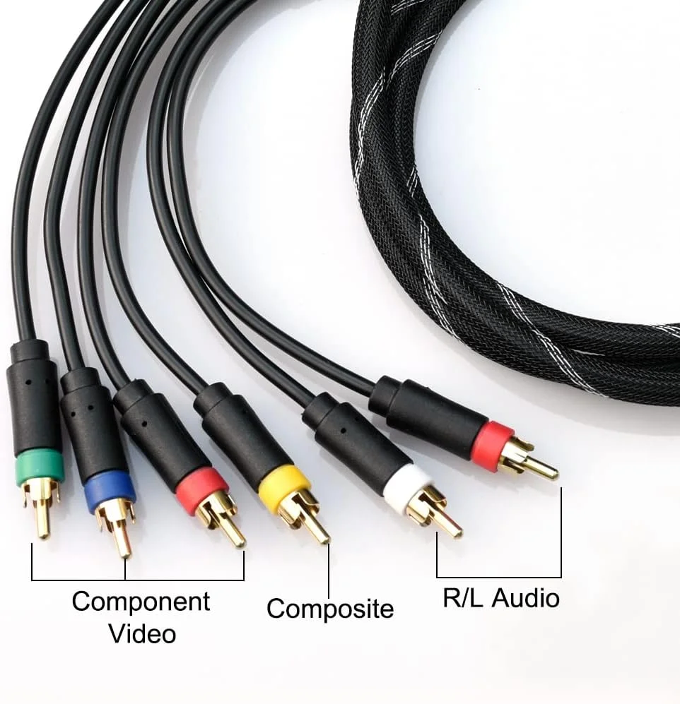 کابل صوتی و تصویری کامپوننت Bealuffe برای PS2 / PS3 / PS3 Slim، کابل صوتی و تصویری RCA کامپوزیت HD Multi Out برای PS3 (1.8 متر)