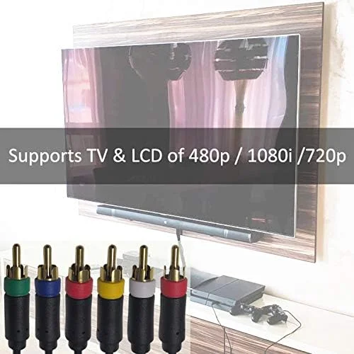 کابل صوتی و تصویری کامپوننت Bealuffe برای PS2 / PS3 / PS3 Slim، کابل صوتی و تصویری RCA کامپوزیت HD Multi Out برای PS3 (1.8 متر)