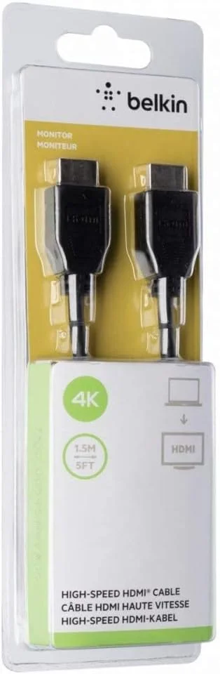 کابل HDMI 2.0 بلکین با سرعت بالا - 1.5 متر (پشتیبانی از 4K، Ultra HD، 3D) - مشکی کابل HDMI 2.0 بلکین با سرعت بالا - 1.5 متر (پشتیبانی از 4K، Ultra HD، 3D) - مشکی