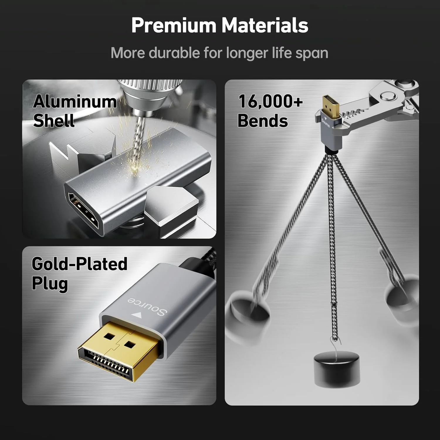 کابل تبدیل DisplayPort به HDMI بنفی 4K، (2K 60Hz، 1080p 120Hz) مبدل یک طرفه Display Port به مانیتور HDMI سازگار با HP، Dell، GPU، AMD، NVIDIA و غیره. نر به ماده