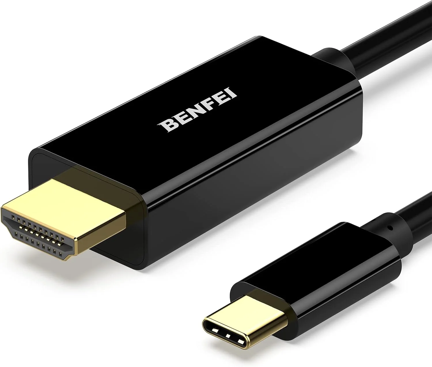 کابل BENFEI USB Type C (Thunderbolt 3) به HDMI 4K UHD 0.9 متری، آداپتور USB 3.1 (USB-C) به HDMI نر به نر با روکش طلا