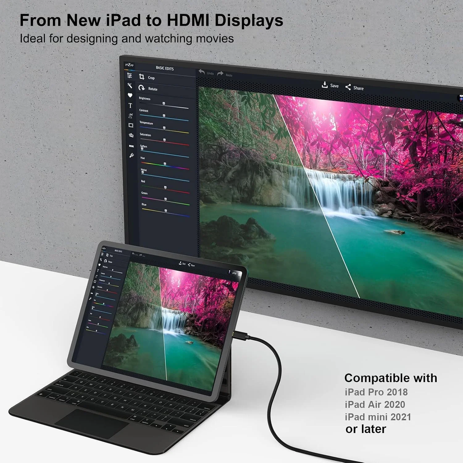 کابل BENFEI USB Type C (Thunderbolt 3) به HDMI 4K UHD 0.9 متری، آداپتور USB 3.1 (USB-C) به HDMI نر به نر با روکش طلا