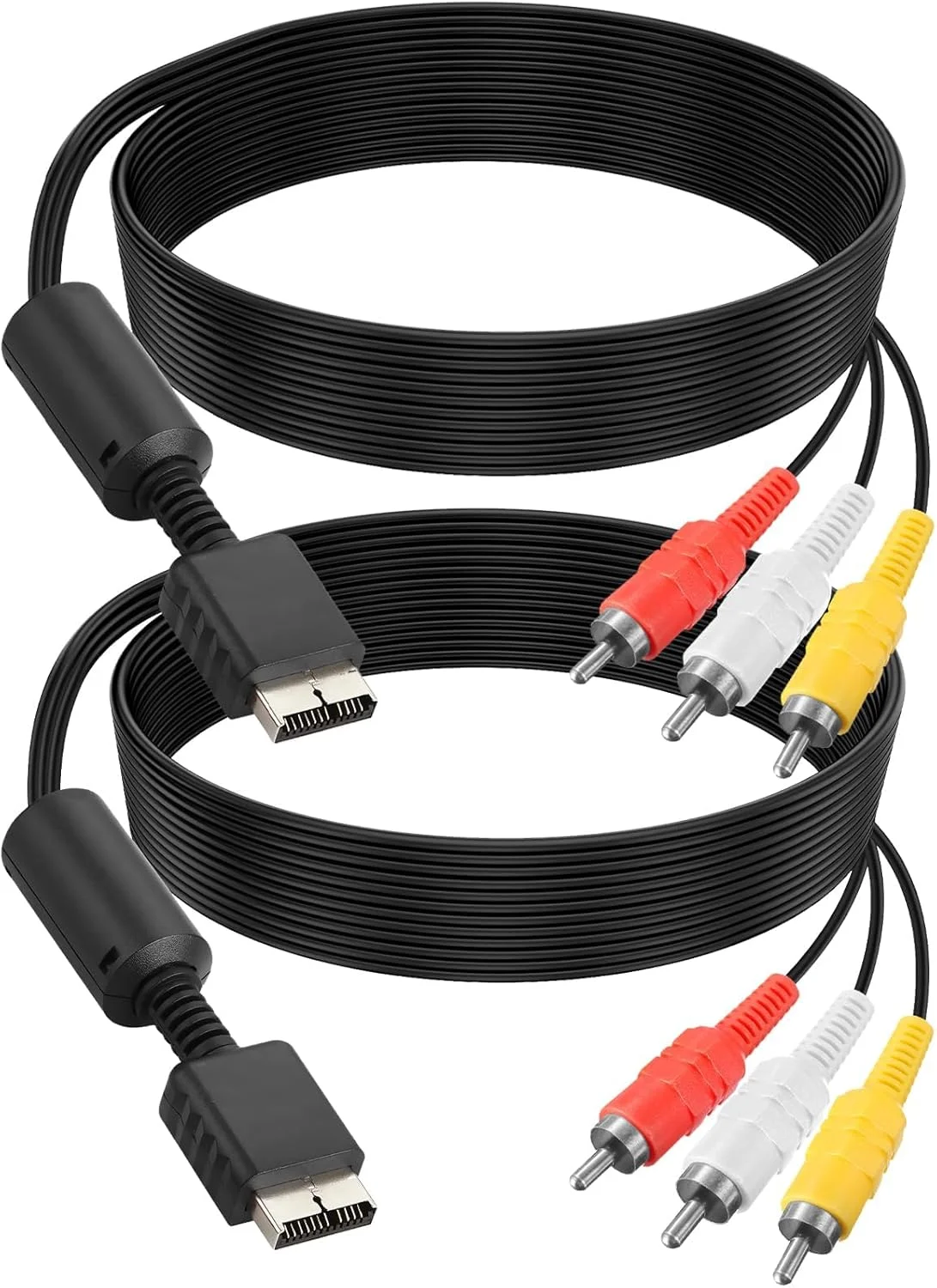 کابل HDMI نر به 3 RCA ویدیو صدا، کابل AV، آداپتور کابل صوتی تصویری AV به RCA سازگار با کنسول PlayStation 1/PS 2/PS2 Slim به تلویزیون/مانیتور (2 عدد)