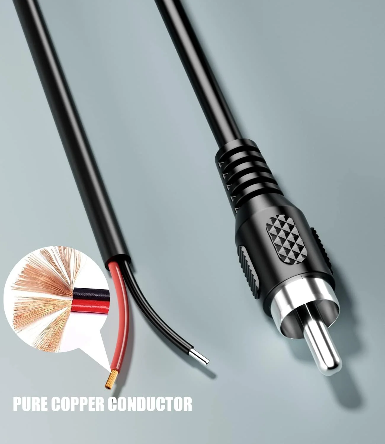 آداپتور سیم بلندگو به RCA برلات، کابل های سیم لخت بلندگو به آداپتور پلاگین RCA برای تعمیر سیم بلندگو برای آمپلی فایر بلندگو گیرنده های صوتی تصویری (بسته 2 عددی 20AWG 2 متری)