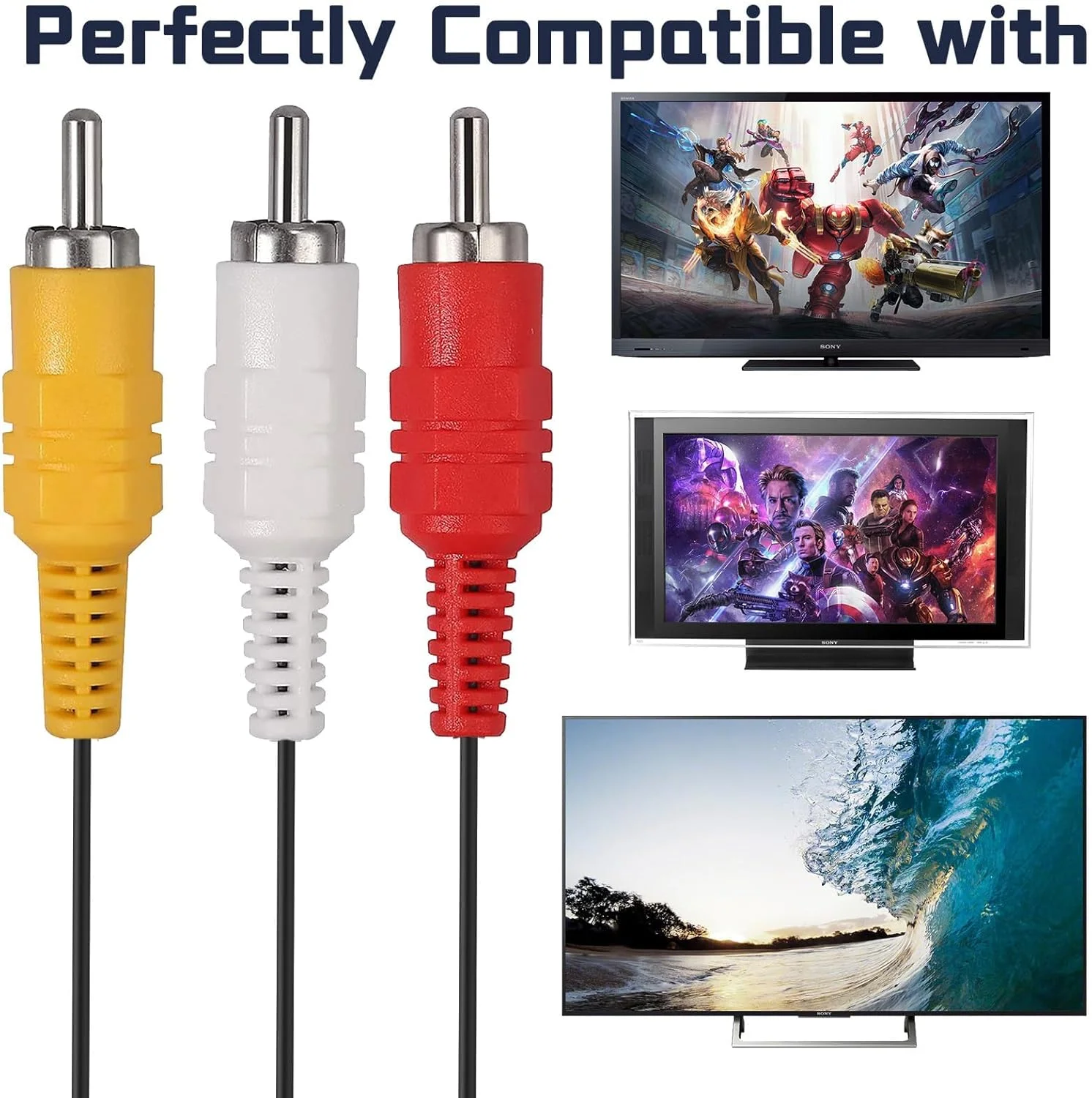 کابل HDMI نر به 3 RCA ویدیو صدا، کابل AV، آداپتور کابل صوتی تصویری AV به RCA سازگار با کنسول PlayStation 1/PS 2/PS2 Slim به تلویزیون/مانیتور (2 عدد) کابل HDMI نر به 3 RCA ویدیو صدا، کابل AV، آداپتور کابل صوتی تصویری AV به RCA سازگار با کنسول PlayStation 1/PS 2/PS2 Slim به تلویزیون/مانیتور (2 عدد)