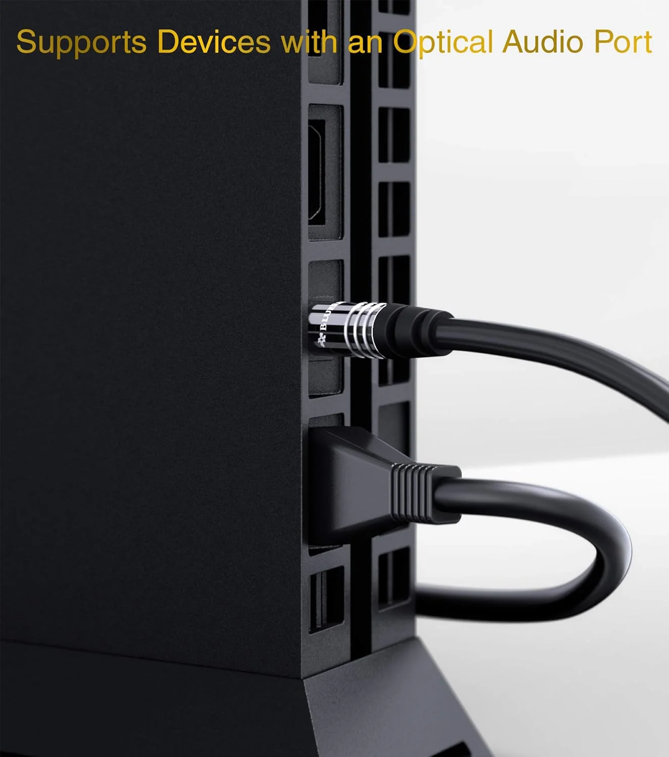 کابل صوتی دیجیتال نوری Toslink بلوریگر (3 متری، فیبر نوری، بدنه آلومینیومی، روکش طلای 24 عیار) - سازگار با سینمای خانگی، ساندبار، تلویزیون، ایکس باکس، پلی استیشن PS5، PS4 – سری ممتاز