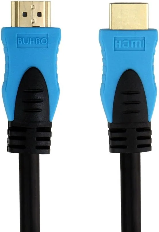 کابل HDMI 2.0 پرسرعت Buhbo برای 4K Ultra HD، ویدئوهای سه بعدی، اترنت/بازگشت صدا - کانکتورهای روکش طلا 1.8 متری مشکی BUB-59929