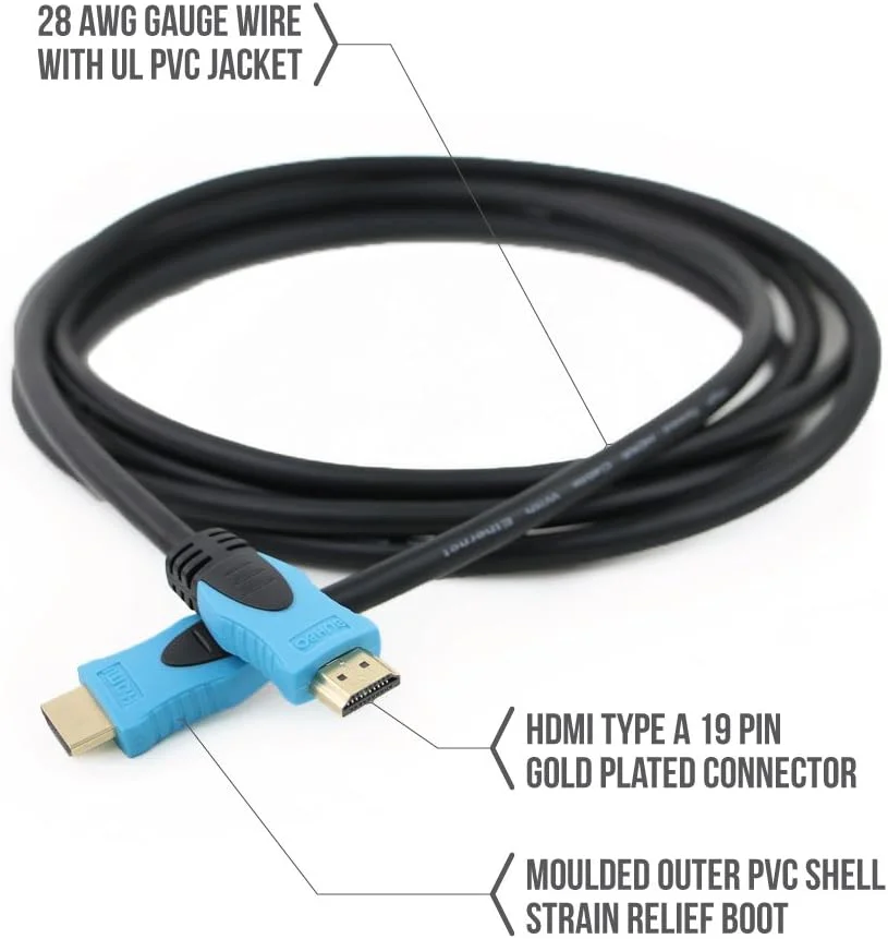 کابل HDMI 2.0 پرسرعت بوهبو (4.5 متر) برای 4K Ultra HD، ویدئوهای سه بعدی، بازگشت اترنت/صوتی - کانکتورهای روکش طلا