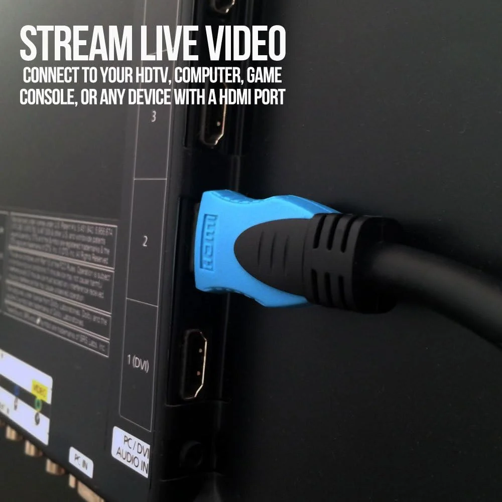 کابل HDMI 2.0 پرسرعت Buhbo برای 4K Ultra HD، ویدئوهای سه بعدی، اترنت/بازگشت صدا - کانکتورهای روکش طلا 1.8 متری مشکی BUB-59929