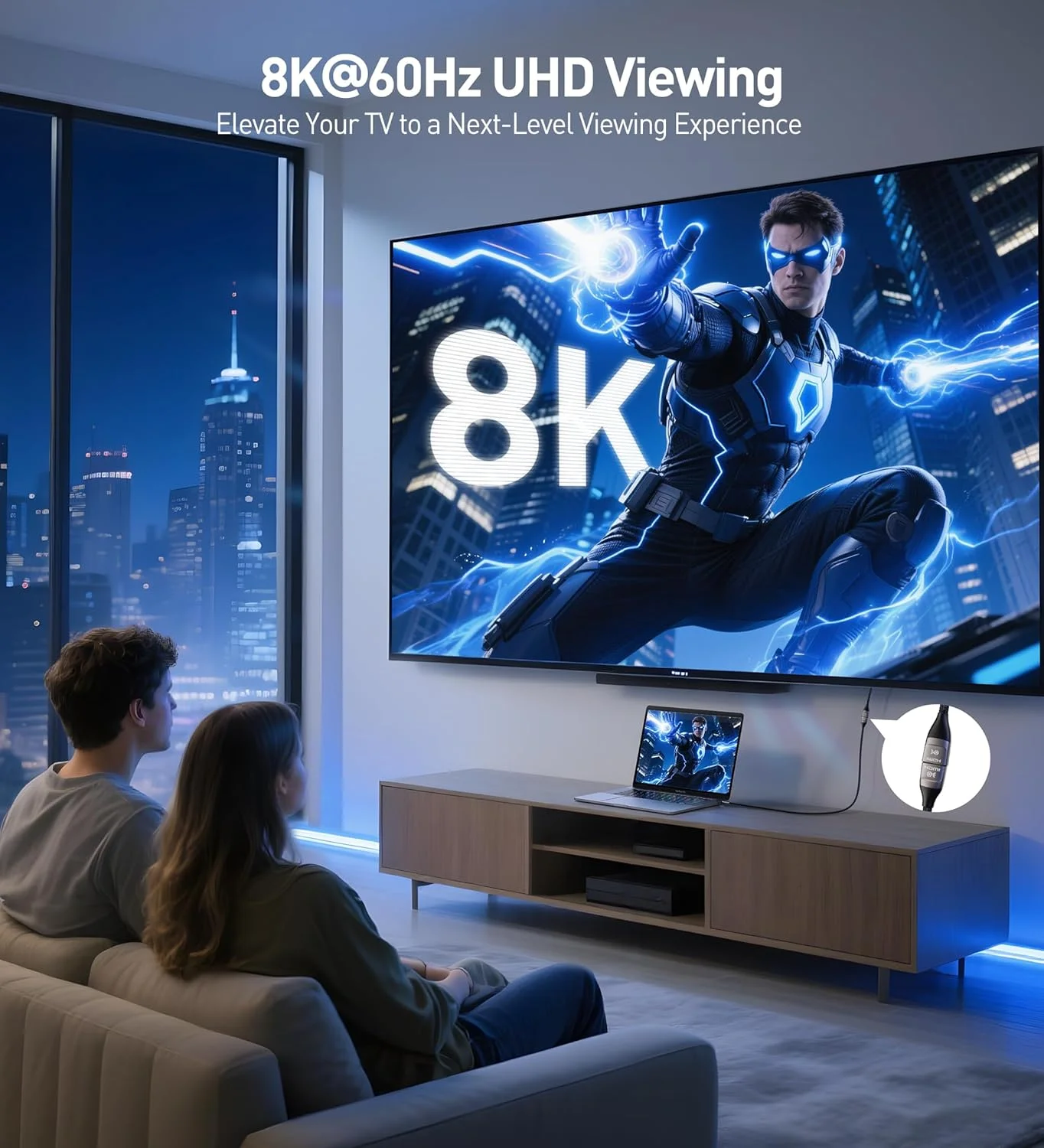 کابل افزایش طول HDMI الترا 8K با سرعت 48 گیگابیت بر ثانیه Cable Matters، طول 1 متر (کابل افزایش طول HDMI نر به ماده / کابل توسعه دهنده HDMI)