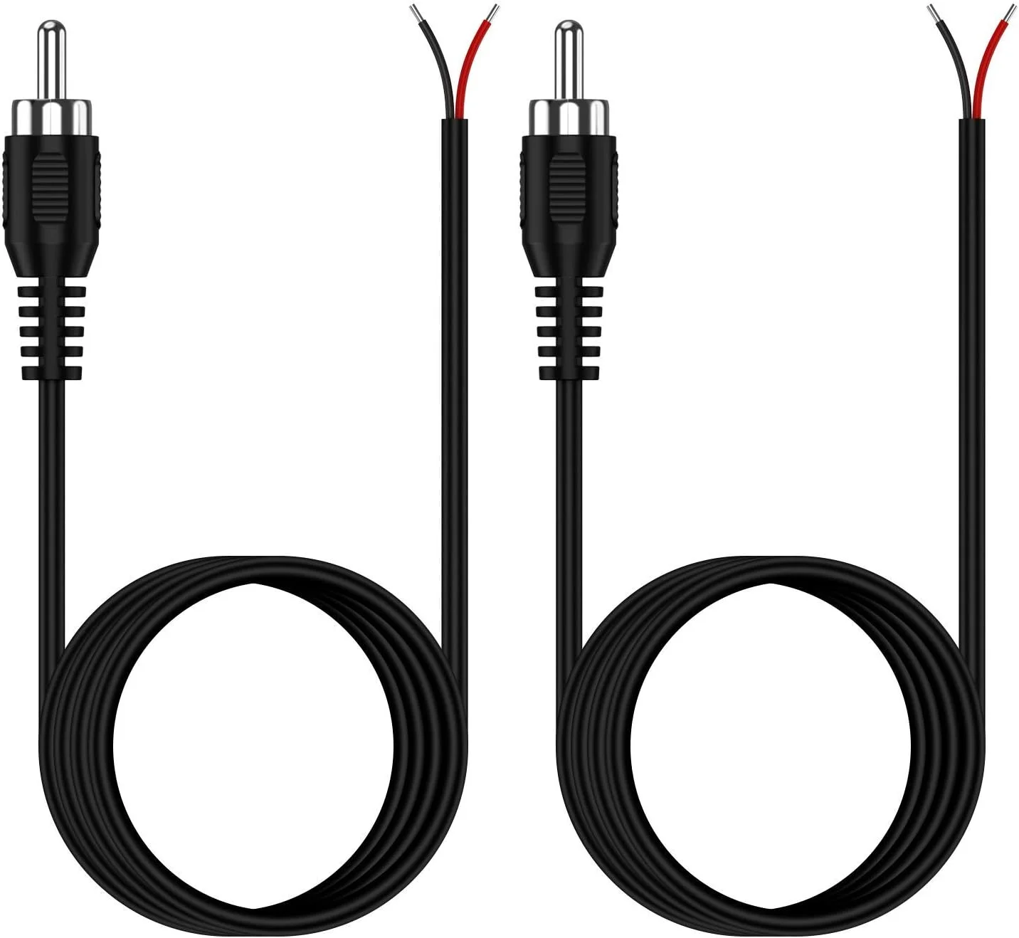 کابل RCA به سیم لخت (بسته 2 عددی 22AWG 2 متری) جایگزین آداپتور اتصال دهنده جک نری RCA به سیم لخت کابل صوتی تصویری RCA برای تعمیر