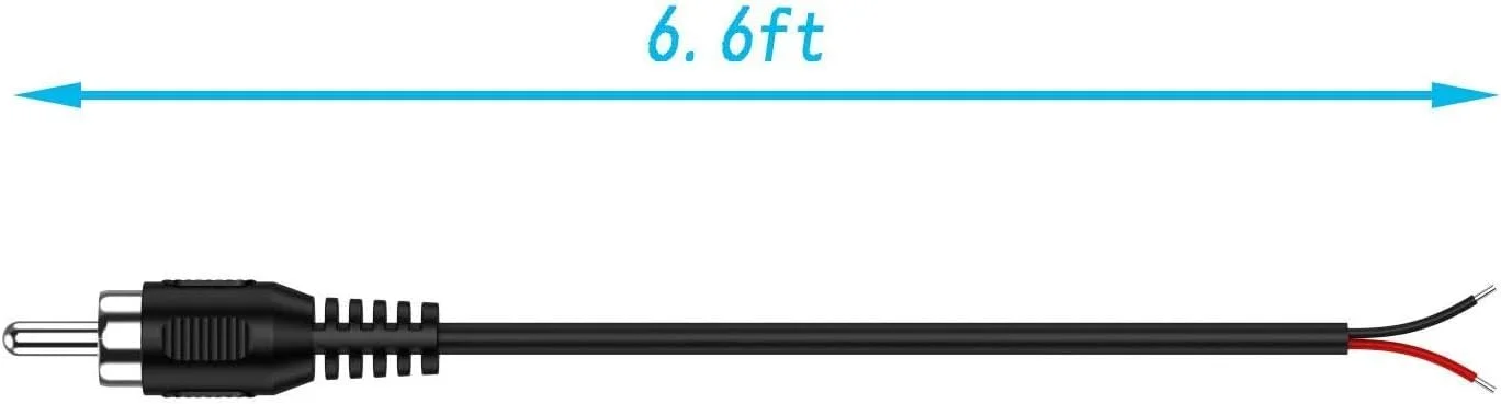 کابل RCA به سیم لخت (بسته 2 عددی 22AWG 2 متری) جایگزین آداپتور اتصال دهنده جک نری RCA به سیم لخت کابل صوتی تصویری RCA برای تعمیر