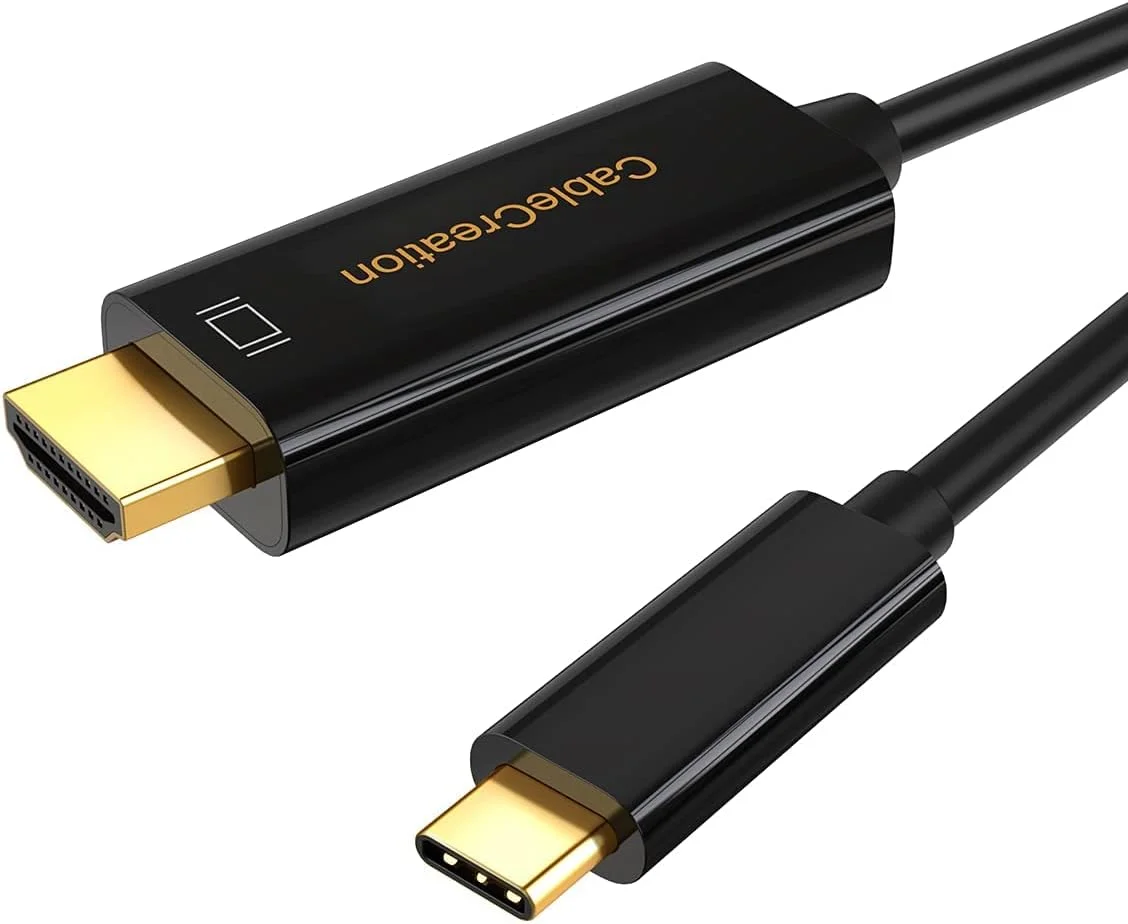 کابل USB C به HDMI کیبل کریشن 4K با نرخ 60 هرتز، طول 3 متر، نوع C (سازگار با Thunderbolt 3)، سازگار با MacBook Pro 2017، iPad Pro/Mac Mini 2018، Chromebook Pixel، Yoga 920، Samsung S8، مشکی