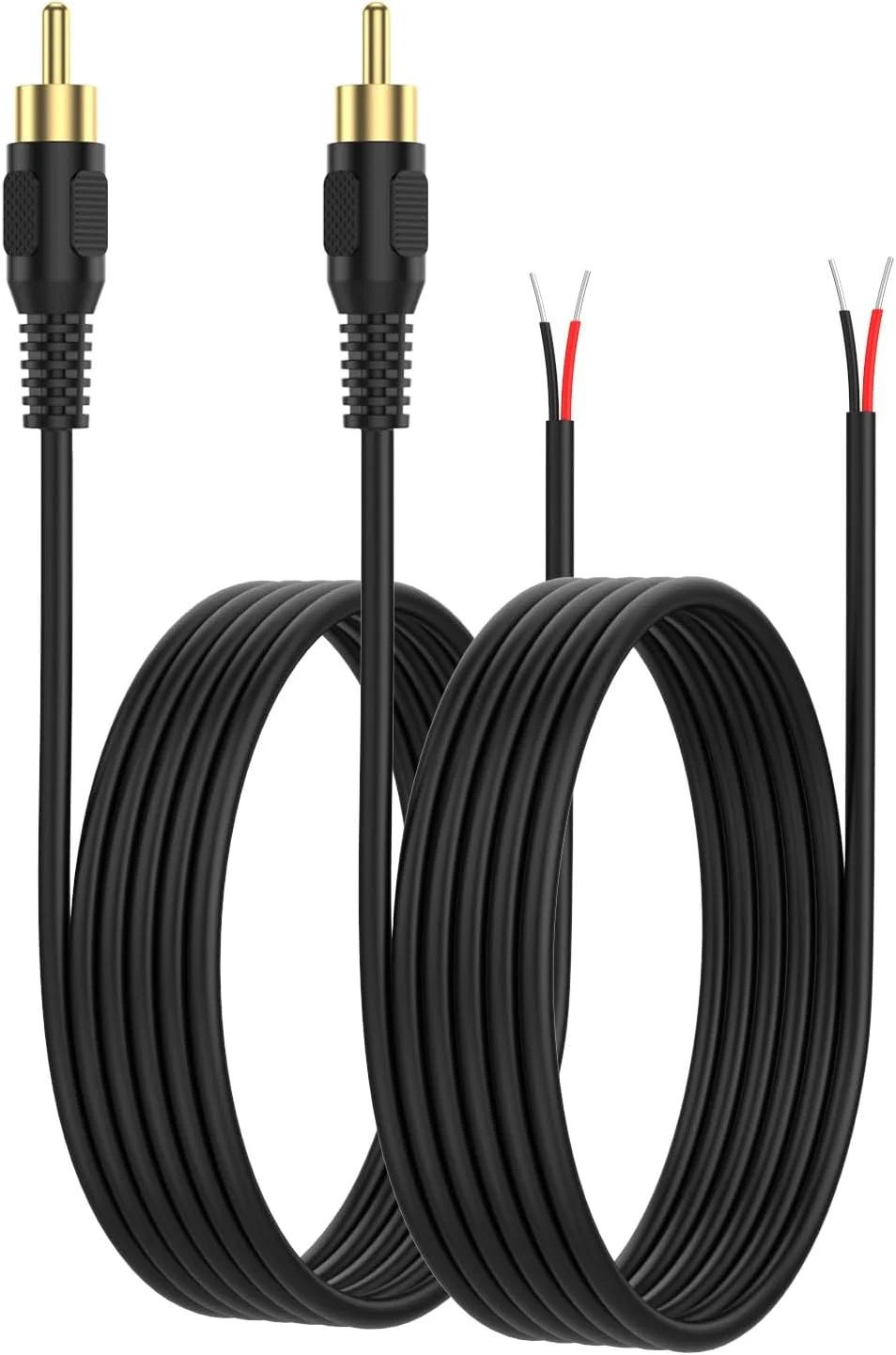 تبدیل RCA به سیم بلندگو CableCreation، 2 کابل سیم لخت به آداپتور دوشاخه RCA سازگار با آمپلی فایر بلندگو، گیرنده صوتی و تصویری AV، تلویزیون، ساب ووفر (2 عدد 20AWG 1 متر)