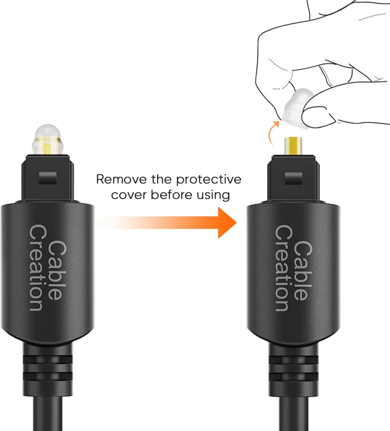 کابل فیبر نوری دیجیتال TosLink با روکش طلا CableCreation طول 90 سانتی متر مناسب برای سینمای خانگی، ساندبار، تلویزیون، PS4، Xbox، پخش کننده VD/CD، پخش کننده های Blu-ray، کنسول بازی و غیره، مشکی