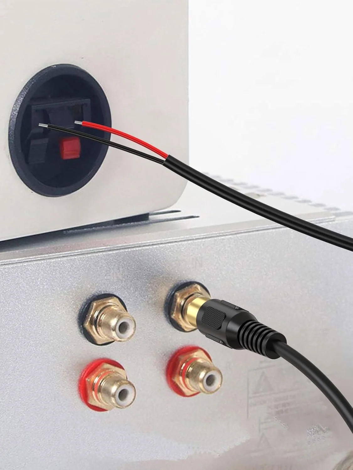 تبدیل RCA به سیم بلندگو CableCreation، 2 کابل سیم لخت به آداپتور دوشاخه RCA سازگار با آمپلی فایر بلندگو، گیرنده صوتی و تصویری AV، تلویزیون، ساب ووفر (2 عدد 20AWG 1 متر) تبدیل RCA به سیم بلندگو CableCreation، 2 کابل سیم لخت به آداپتور دوشاخه RCA سازگار با آمپلی فایر بلندگو، گیرنده صوتی و تصویری AV، تلویزیون، ساب ووفر (2 عدد 20AWG 1 متر)