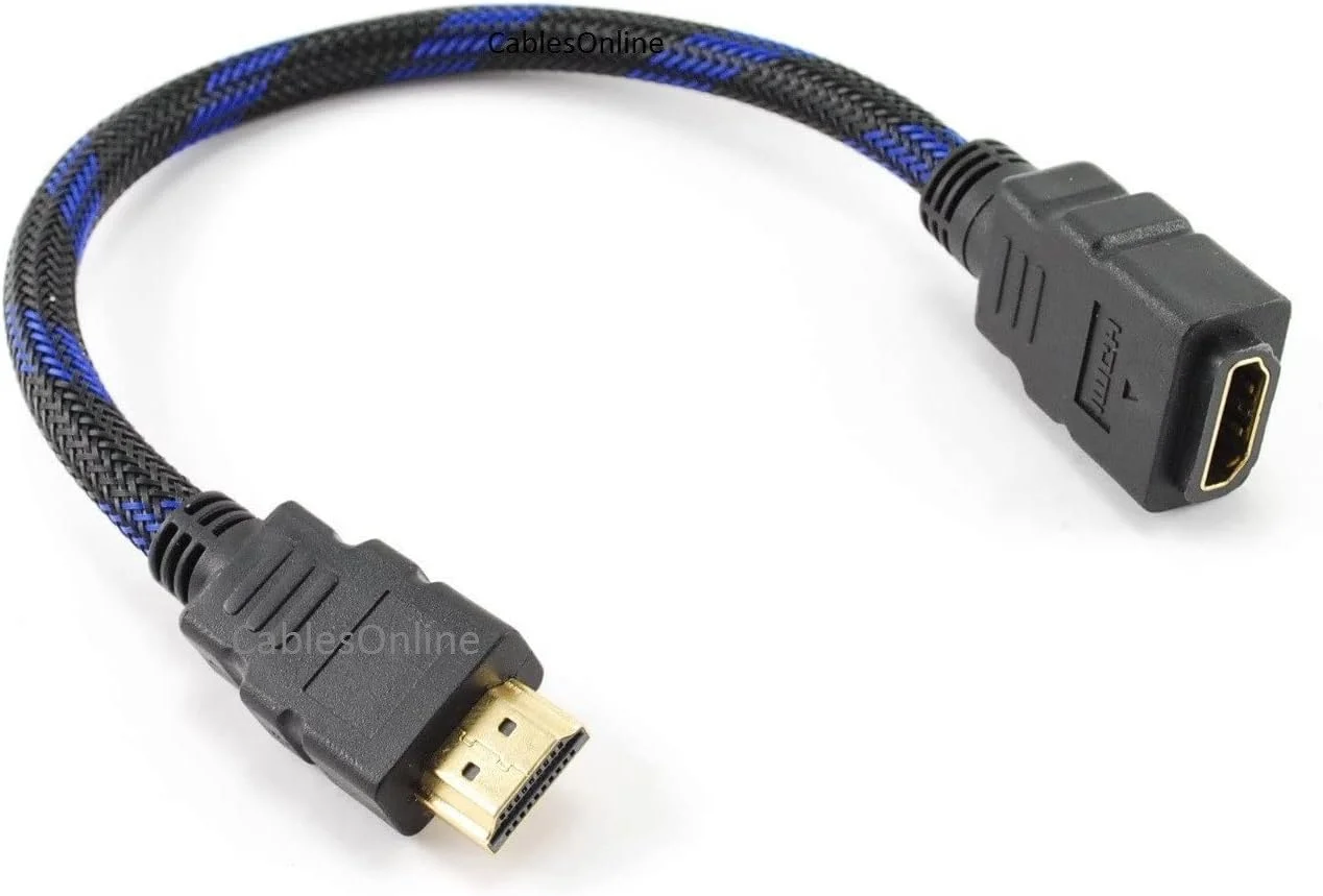 کابل افزایش طول کوتاه HDMI 1.4 با روکش بافته شده، طول 10 اینچ