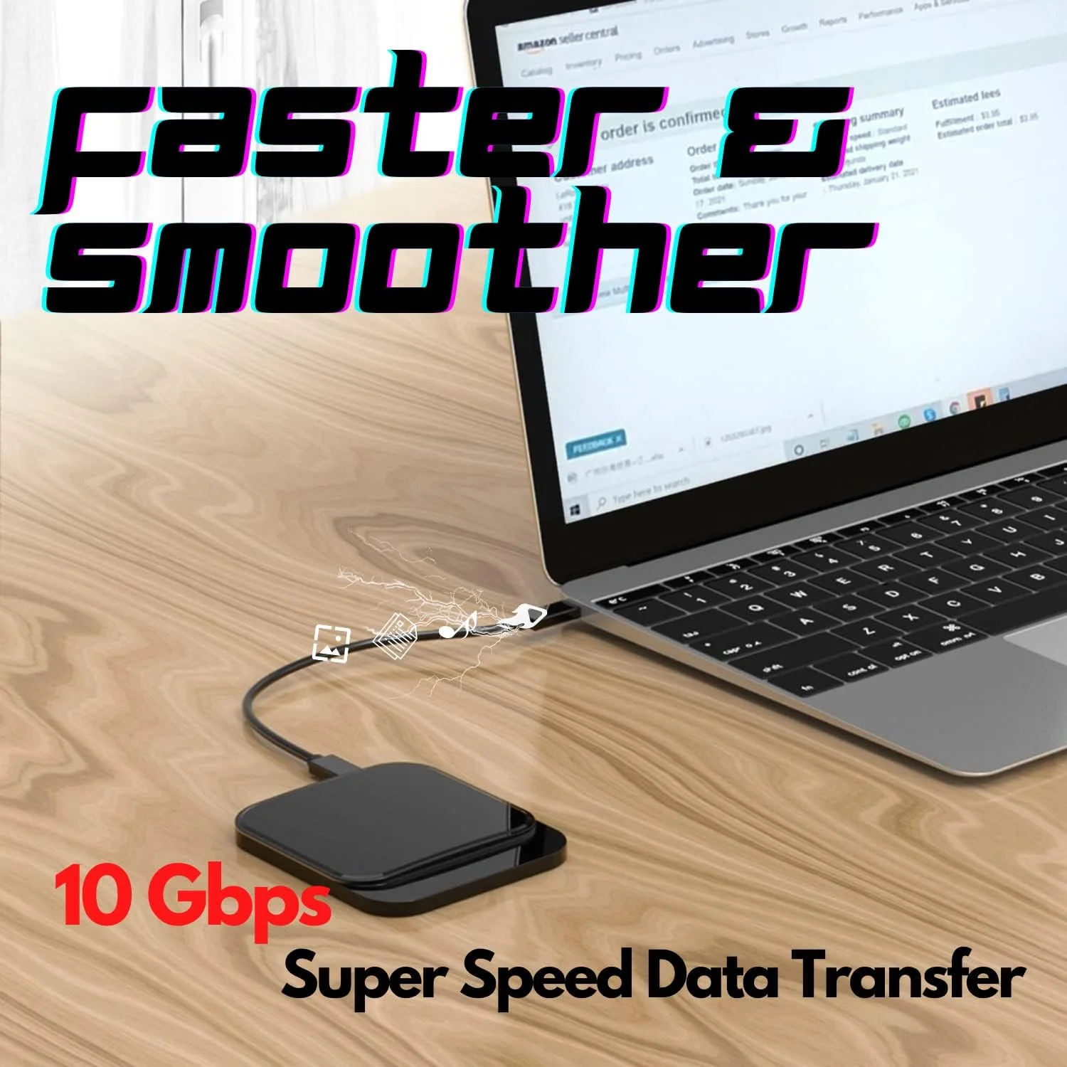 کابل USB-C به USB-C مدل CBUS (کوتاه 10 اینچی) USB 3.2 Gen 2 با توان 100 وات | سازگار با Thunderbolt، داک استیشن های PD، درایوهای SSD، MacBook Pro، Air، Dell XPS 13/15، Lenovo Yoga، ThinkPad