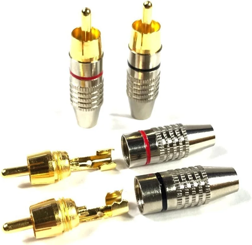 اتصال دهنده کابل آداپتور صوتی و تصویری RCA با روکش طلا (بسته 20 عددی)