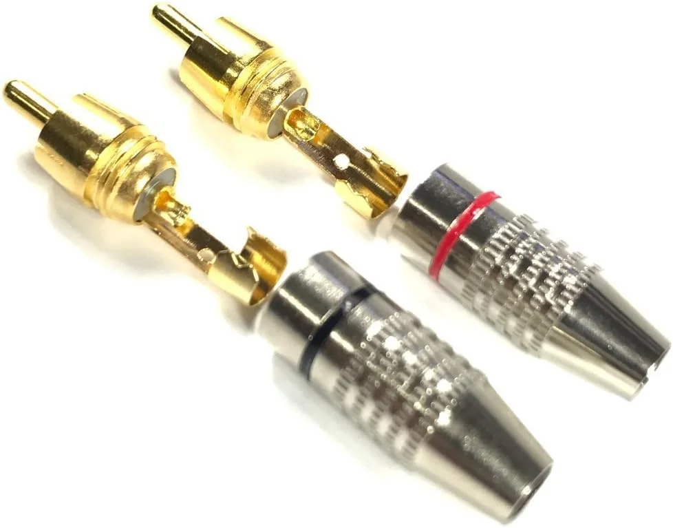 اتصال دهنده کابل آداپتور صوتی و تصویری RCA با روکش طلا (بسته 20 عددی)