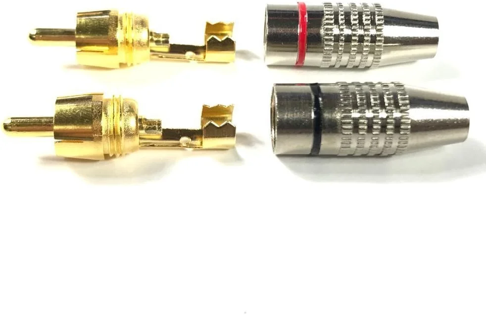 اتصال دهنده کابل آداپتور صوتی و تصویری RCA با روکش طلا (بسته 20 عددی)