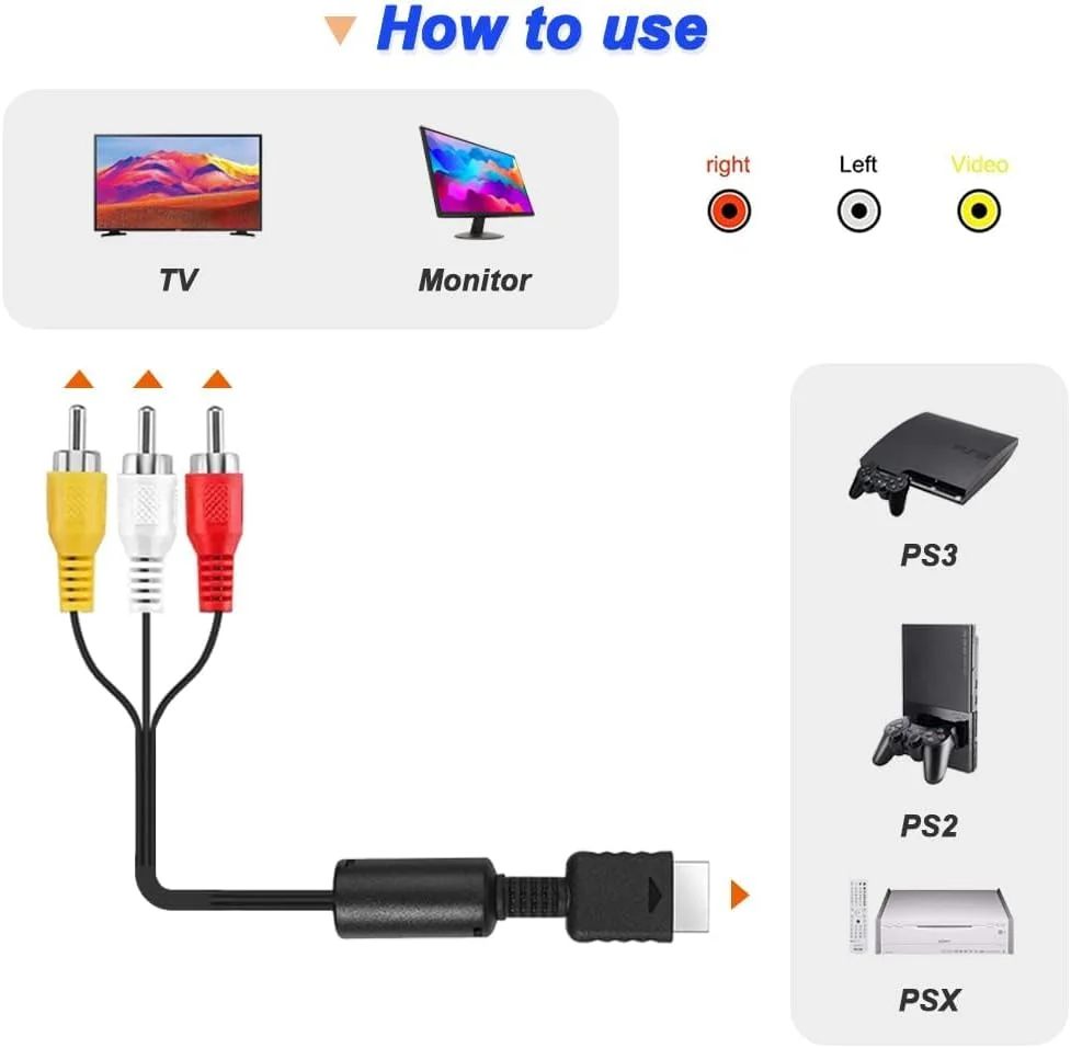 کابل صوتی و تصویری AV TV RCA به همراه کابل شارژ USB-A به Mini USB، برای PS2 و PS3، کابل آداپتور اسپلیتر جک کامپوزیت برای تلویزیون/کامپیوتر/AV/DVR، کابل صوتی استریو ساب ووفر Hi Fi (دو عددی، 1.8 متر) کابل صوتی و تصویری AV TV RCA به همراه کابل شارژ USB-A به Mini USB، برای PS2 و PS3، کابل آداپتور اسپلیتر جک کامپوزیت برای تلویزیون/کامپیوتر/AV/DVR، کابل صوتی استریو ساب ووفر Hi Fi (دو عددی، 1.8 متر)