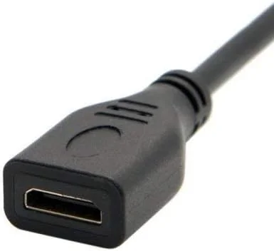 کابل افزایش طول میکرو HDMI 1.4 نر نوع D به مینی HDMI 1.4 مادگی نوع C برای لپ تاپ، کامپیوتر و تلویزیون های HD، طول 10 سانتی متر