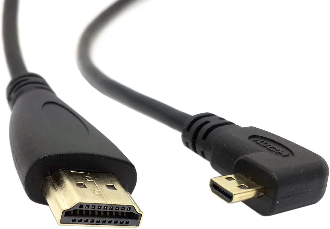 کابل میکرو HDMI به HDMI با زاویه 90 درجه مناسب برای تلفن همراه و تبلت - طول 50 سانتی متر