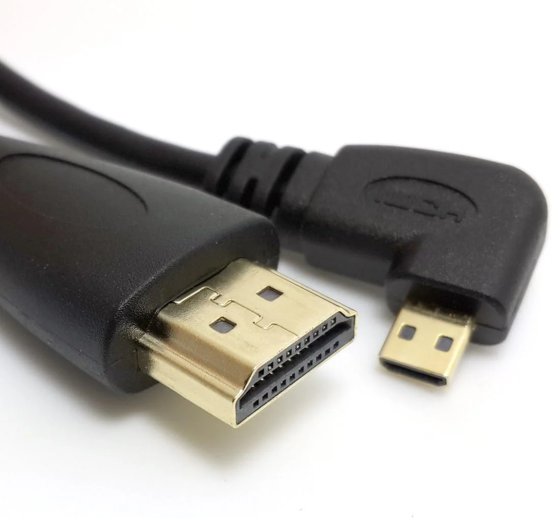 کابل میکرو HDMI به HDMI با زاویه 90 درجه مناسب برای تلفن همراه و تبلت - طول 50 سانتی متر