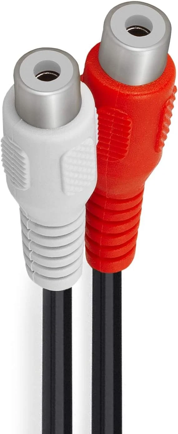 کابل Y یک RCA نر به دو RCA استریو مادگی، دوشاخه RCA به آداپتور Y دوگانه RCA، کابل تقسیم کننده بلندگو RCA - طول 8 اینچ