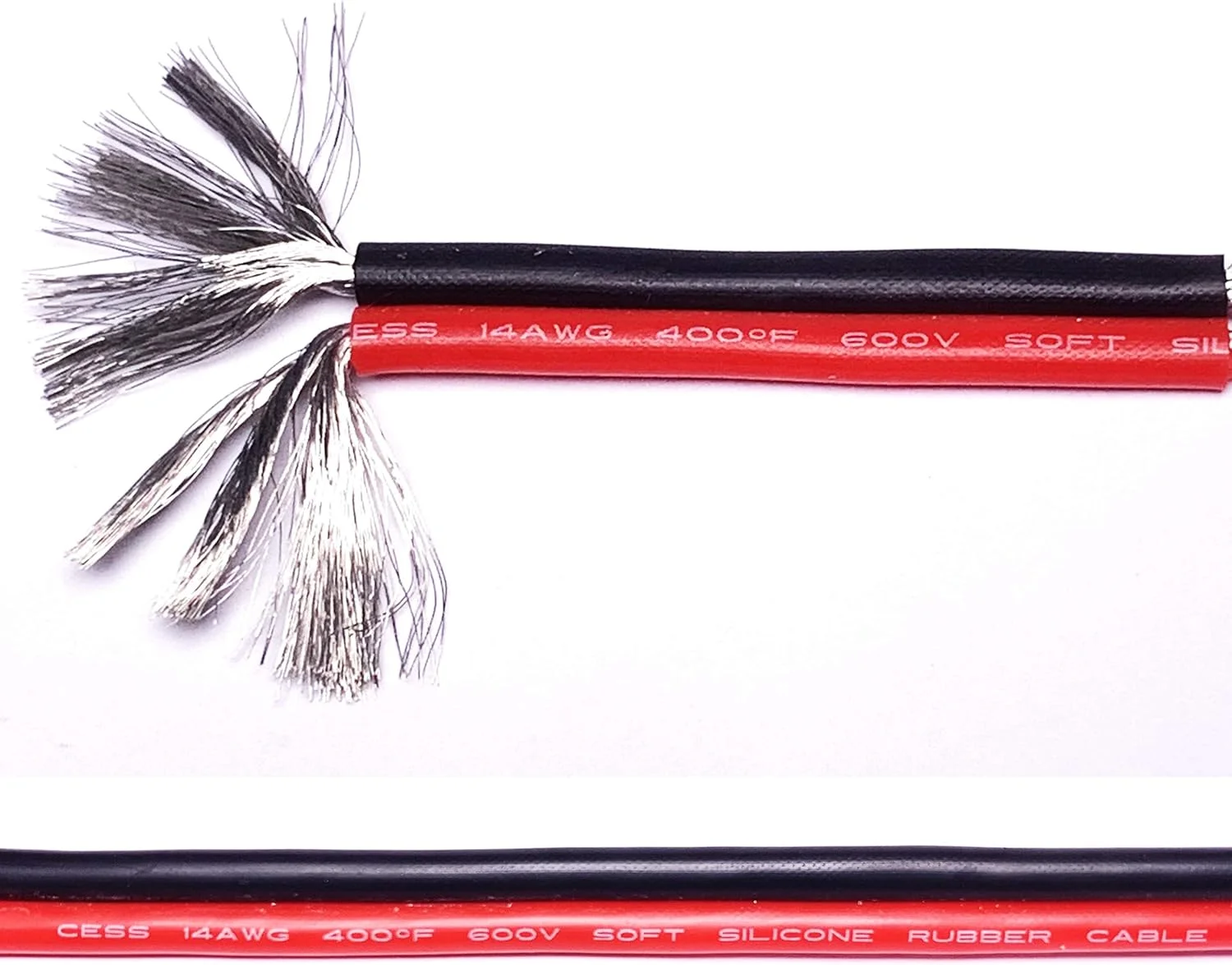 کابل بلندگو CNCESS CESS-024-6f با فیش RCA به فیش Banana 4mm، اتصالات روکش طلای مس خالص، سیم مسی قلع اندود 400 رشته، کابل لاستیکی سیلیکونی نرم (14AWG 1.8 متر)