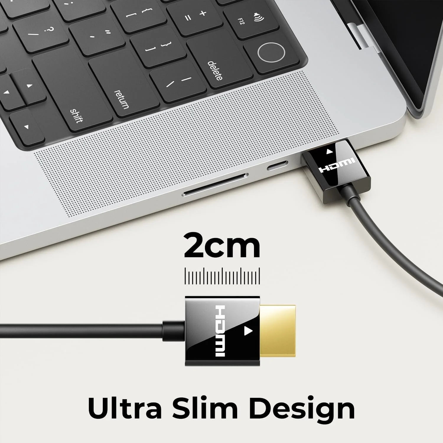 کابل HDMI باریک deleyCON به طول 0.5 متر (کابل HDMI کوچک و انعطاف پذیر) کابل 4K HDMI 2.0 با کیفیت 1080P 2160P UHD ARC HDR 3D برای تلویزیون، مانیتور، پروژکتور، لپ تاپ، نوت بوک، کامپیوتر، PS4، PS5، XBOX - مشکی