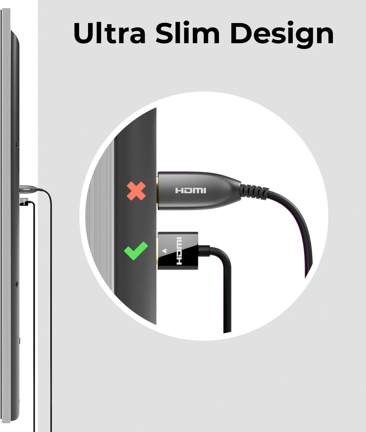 کابل HDMI باریک deleyCON به طول 0.5 متر (کابل HDMI کوچک و انعطاف پذیر) کابل 4K HDMI 2.0 با کیفیت 1080P 2160P UHD ARC HDR 3D برای تلویزیون، مانیتور، پروژکتور، لپ تاپ، نوت بوک، کامپیوتر، PS4، PS5، XBOX - مشکی